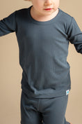 Load image into Gallery viewer, Cadet (Blue) Ribbed Long Sleeve PJ's
