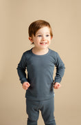 Load image into Gallery viewer, Cadet (Blue) Ribbed Long Sleeve PJ's
