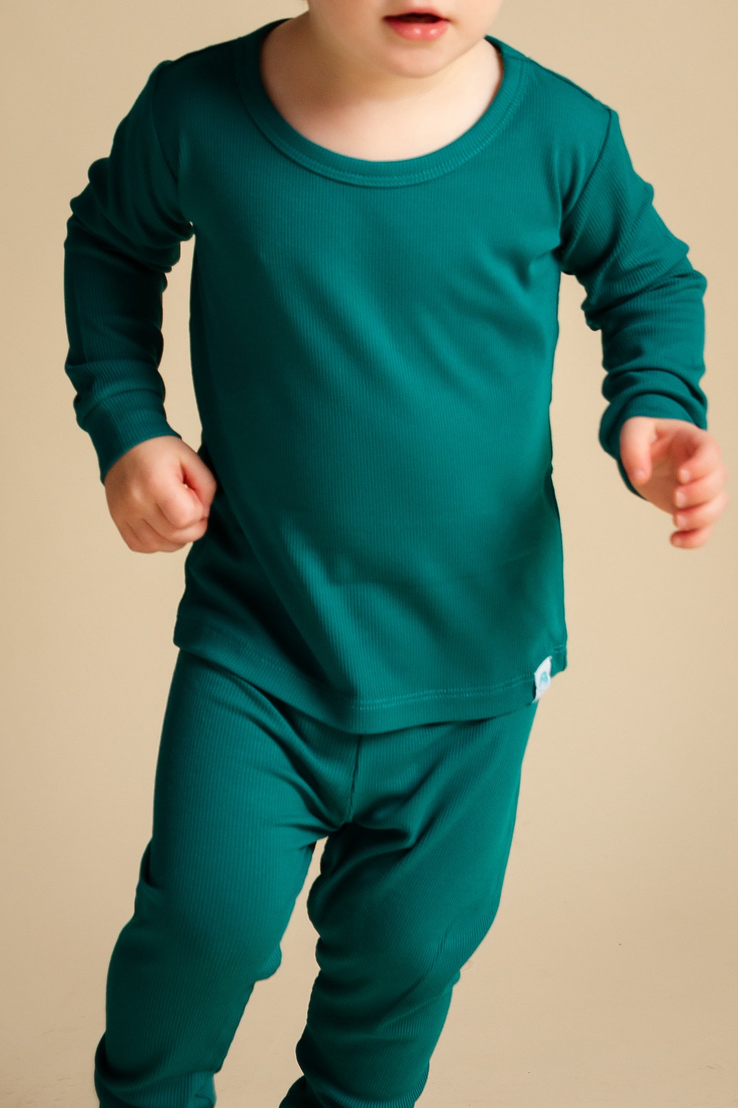 The Real Teal Ribbed Long Sleeve PJ's